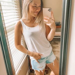 NWOT Eileen Fisher white shimmer tank top